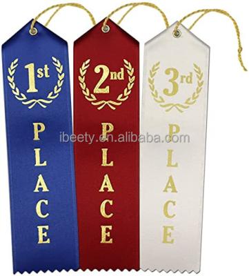 China Wholesale High Tenacity Blue arward Ribbon 1st First Second Third Customize 2