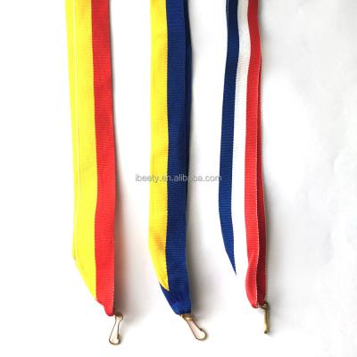 China Viable Wholesale High Quality White Blue Red Grosgrain Lanyard Neck Medal Band China Supplier for sale