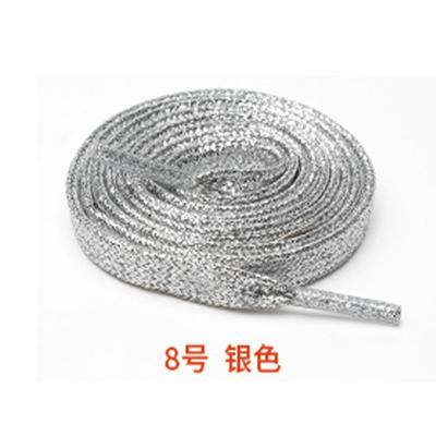 China Wholesale Flat Rose Gold Double Thick MOQ Silver Color Silver Green Blue Purple White Shoe Laces for sale