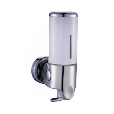 China Modern Wall Mountsingle Wall Mounted Double Hand Bathroom Liquid Soap Dispenser Plastic Soap Accessory for sale