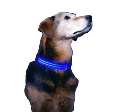 China Light Up Pet Function LED Reflective LED Light Charging Flashing Dog Collar IPX7 Waterproof Double USB Pet Light Cable Collar Fiber for sale