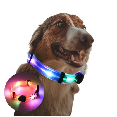 China New Lights Material Pet Led Pet Collar Waterproof USB Charging Nylon Flash Led Dog Collar for sale