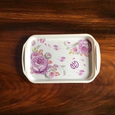 China China factory supply fashionable cheap price nice design printing plastic melamine tray serving for sale