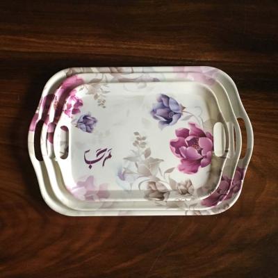 China China factory supply fashionable melamine low price plastic Arabic tray set of 3 for sale