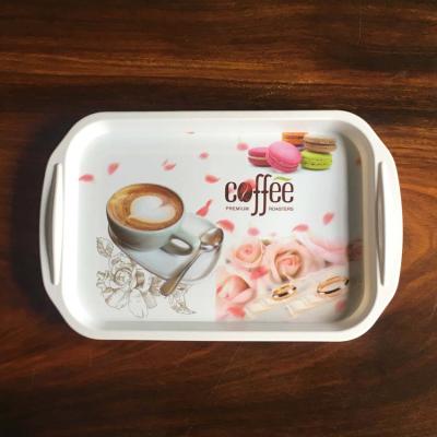 China New Product Fashionable Top Sale Decoration Melamine Drink Serving Tray for sale