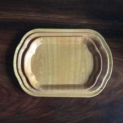 China 2019 China Supplier Fashionable High Quality Melamine Plastic Wooden Serving Tray for sale