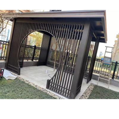 China Luxury Modern Outdoor Pergola Canopy Roof Aluminum Metal Garden Waterproof Pergola Easily Assembled for sale