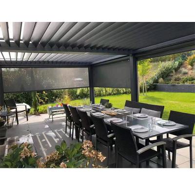 China Easily Assembled Motorized Aluminum Automatic Pergola Canopies Canopy Kits Roof Louvered Outdoor Aluminum Waterproof System for sale