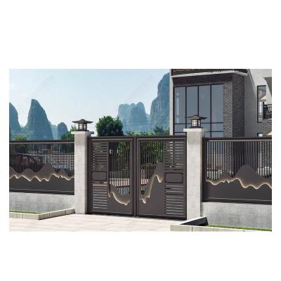 China Wrought Iron Front Entry Doors / Custom Residential Door Easily Assembled Basic Iron Track Designs / Metal Aluminum Sliding Doors for sale