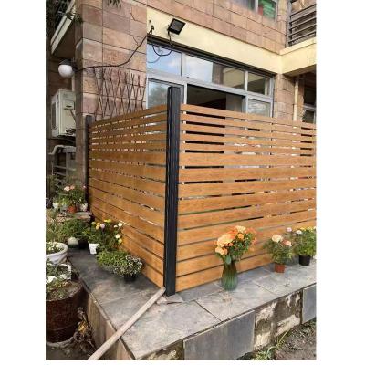 China Cheap Garden Aluminum Fence Panel Black Galvanized Wrought Iron Fence Easily Assembled Steel Fence for sale