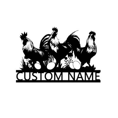 China Art Deco Custom Chicken Coop Metal Sign Wall Art Custom Outdoor Garden Home Decor Metal Wall Art Room Decor Interior Decorations For Home for sale