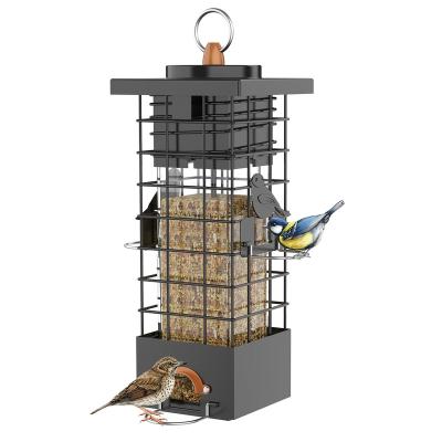 China Custom Outdoor Stainless Steel Feeders Gifts for Bird Lovers Personalized Metal Bird Feeders Garden Decorations 13.5*32.5*13.5CM for sale