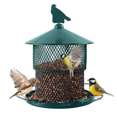 China Wholesale Outdoor Waterproof Metal Bird Feeder Gift for Bird Lovers Customized Garden Stainless Steel Simple Hanging Bird Feeder 17*21cm for sale