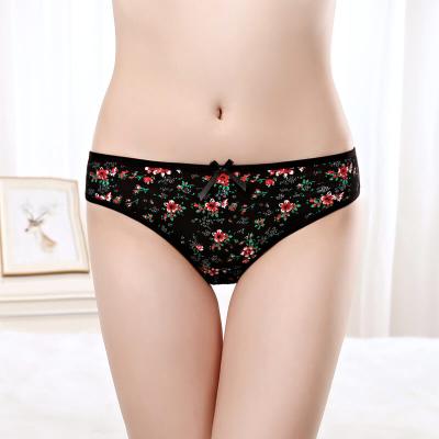 China Newest Launch Thong Panties OEM ODM Cotton Lingerie Cotton Breathable Floral Woman Underwear Custom Thong Panties For Ladies for sale