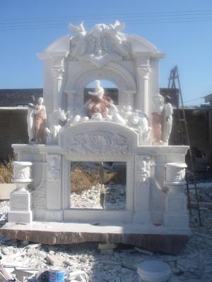 China Large marble fireplace mantel for sale