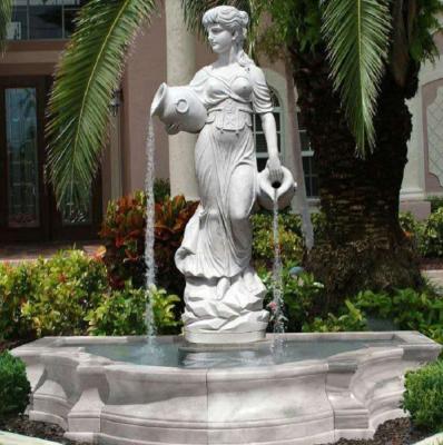 China Stone carving statue fountain white marble sculpture water fountains ,stone carving supplier for sale