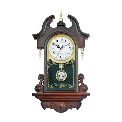 China SWING 2021 New Pendulum Movement Wooden Concise Plastic Clock For Wall Decoration for sale