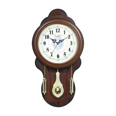 China SWING Factory direct sales plastic luxurious oblong wooden modern wall clock for home decoration for sale