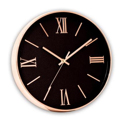 China New Elegant Silver And Gold Plastic Timing Round Luxury Wall Clock For Home Decoration for sale