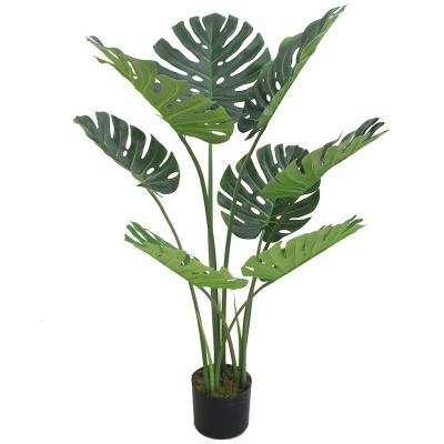 China 2020 Environmentally Friendly Hot Selling Artificial Monstera Leaves Plants Plastic Plants For Office Decoration for sale