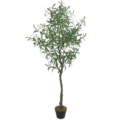 China Hot Selling Environmentally Friendly Plastic Artificial Fake Olive Tree Plant Silk Leaf With Olive Branch Artificial Olive Plant for sale