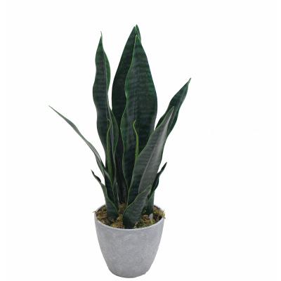 China 2020 hot sale environment friendly gold green artificial sansevieria leaves plants plastic sansevieria bonsai trees for sale