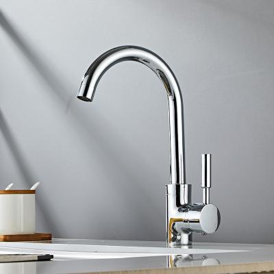 China Modern Deck Mounted 304 Stainless Steel Sink Mixer Pull Down Sprayer High Arc Kitchen Faucet for sale