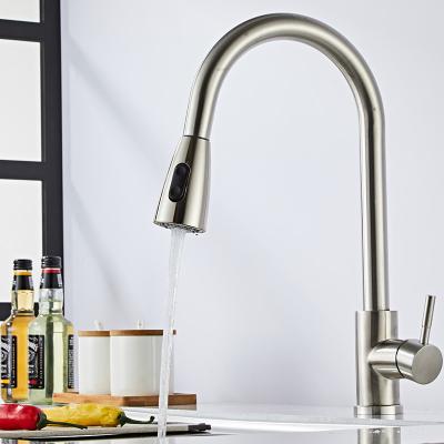 China Modern Hot Modern Kitchen Faucet Multi Functions Stainless Steel Healthy Kitchen Sink Mixer Pull Out Sprayer Kitchen Faucet for sale