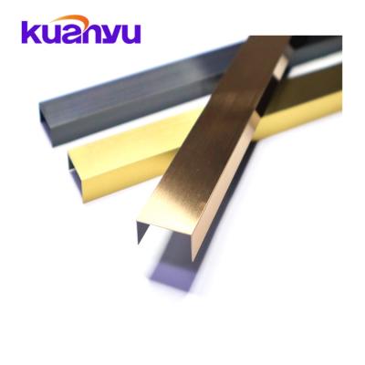 China Modern Decoration Profiles Stainless Steel Panel 201 Junction Edge Shape U Shape Black Metal Corner Trim for sale