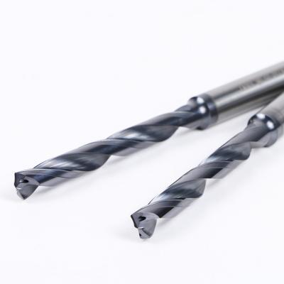 China Metal Drilling 2 Flute Carbide Metal Grinding Deep Hole Twist Drill Bit Set for sale