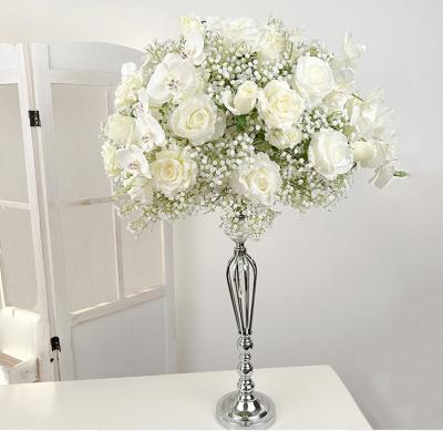 China Fashional Artificial Flower Wholesale Ball Handmade Silk Floral Wedding Arrangement For Table Centerpiece for sale