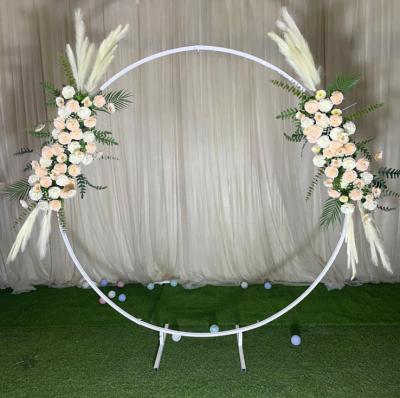 China Arch for Wedding Wholesale Garden Arch Birthday Party Metal Circle Balloon Arch Backdrop White Garden Wedding for sale