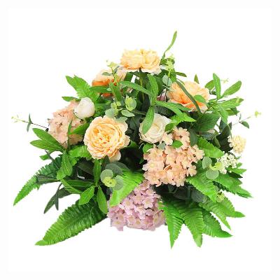 China Wholesale Persian Leaf Flower Potted Road Wedding Lead Artificial Potted Flowers For Wedding Stage Office for sale