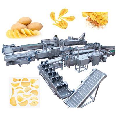 China Automatic Production French Fries Production Line Make Full Automated Electric Potato Chips Machine Banana Chips for sale