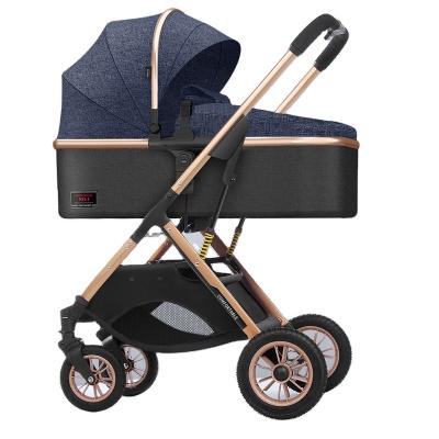 China New Baby Walker Baby Stroller Portable Folding Canvas Trolley Two Way 2 In 1 High Landscape Travel Trolley Four Wheel Stroller for sale