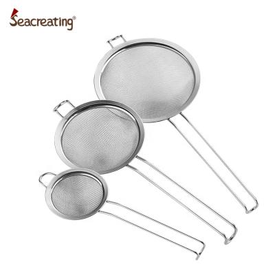 China OEM Factory Kitchen Tool Sustainable 304 Stainless Steel Mesh Strainer For Home Kitchen for sale