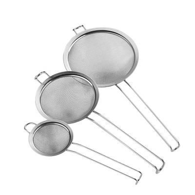 China Minimalist Stainless Steel Noodle Sieve Mesh Wire Mesh Skimmer Kitchen Fine Sieve for sale