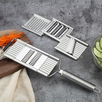 China Manual Viable Portable Vegetable Slicer Stainless Steel Cutter Shredder Easy Clean Grater With Handle Multi Purpose Home Kitchen Tool for sale