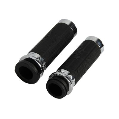 China Motorcycle Motorcycle Hand Modification Grips For Harley Davidson Aluminum + Rubber Black Grip With Throttle Controls for sale