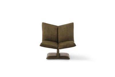 China Elegant Leather Accent Fabric Chair Modern Steel Leg for sale