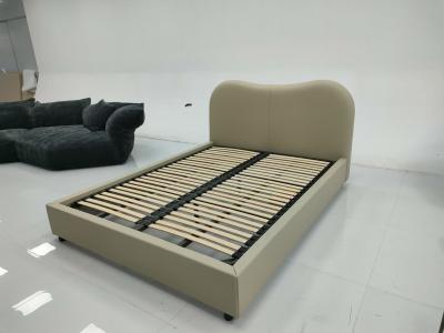 China Grey Fabric Minimalist Modern Bed Contemporary Metal Upholstered for sale