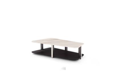 China Minimalist Coffee Table Marble Wood Metal Construction Modern For Home Hotel for sale