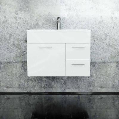 China Modern Bathroom Vanity With Sink Wall Hung Wooden Bathroom Vanity Set for sale