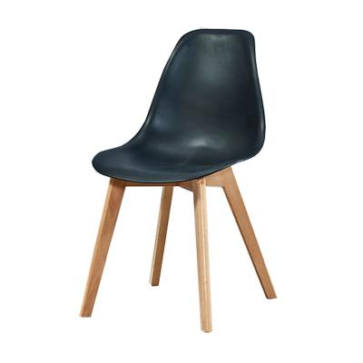 China Fashion Modern Cheap Leisure Design Furniture Plastic Shell Dining Chairs With Wooden Legs for sale