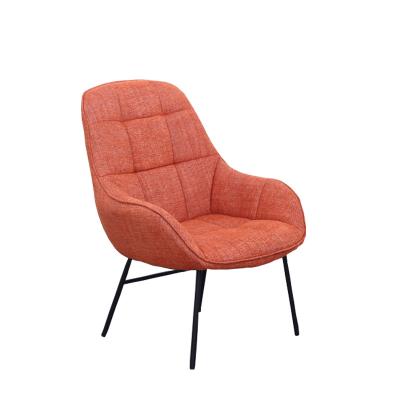 China Metal Legs Chinese High End Leisure Living Roon Upholstered Seat Modern Fabric Hotel Desgin Sofa Arm Dining Chairs With Metal Legs for sale