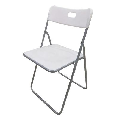 China Excellent Space Saving Home Furniture Modern Quality Plastic Picnic Travel White Folding Restaurant Chair for sale