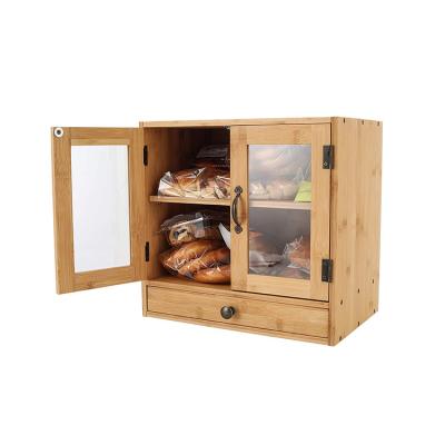 China / Hot Sale Counter Bread Box For Kitchen Bread Box Wooden Display Cheap Kitchen Bread Box for sale