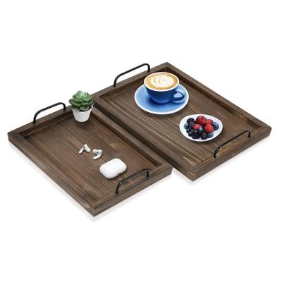 China Wholesale Decorative Wooden Tray wooden food serving trays try-7 wooden food serving trays for sale