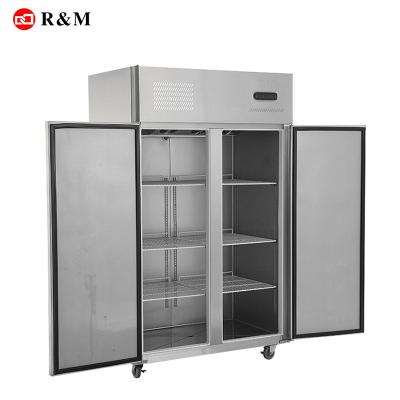 China Commercial COMPRESSOR restaurant double 2 door kichen stainless steel upright refrigerator, freezer frigerators equipment upright freezers for sale