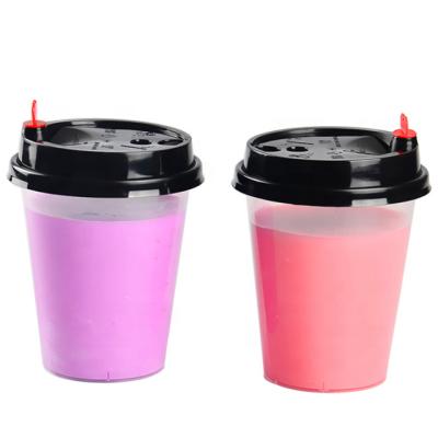 China Hot Sale 360ml Disposable Clear PP Cup Disposable Milk Tea Cup Juice Plastic Cup With Lids for sale